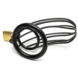 Generique Cage de Chasteté en métal Grille 12 x 3.5cm Anneau 50mm Noir
